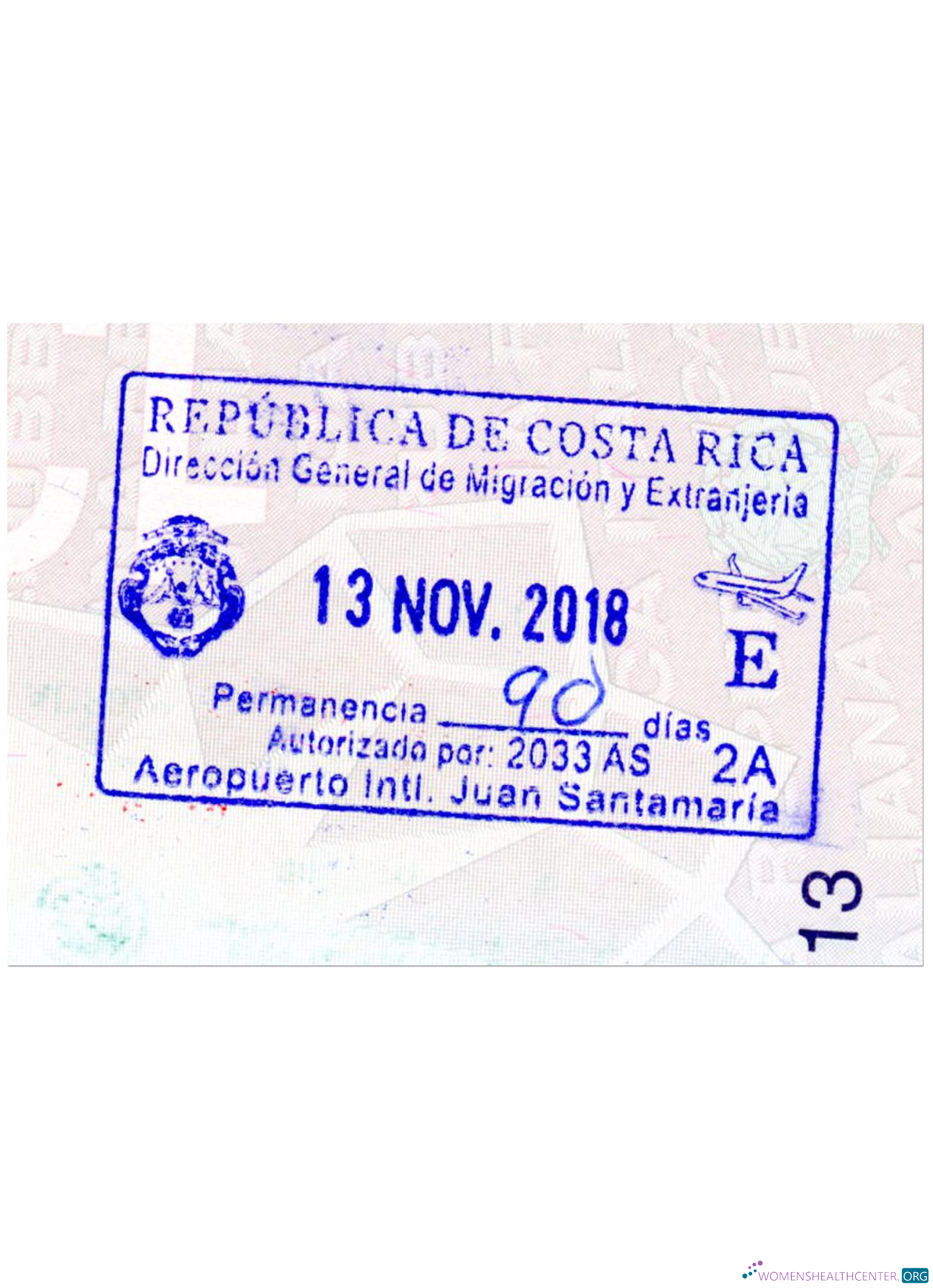 Download COSTA RICA VISA STAMP Photoshop template